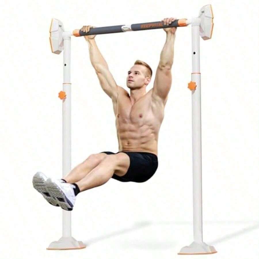 Barra de Dominadas 84-116cm Barras para Ejercicio Soporte Horizontal y Vertical Resistente hasta 750 kg 5 Alturas Ajustables Ideal para el Espacio Entre el Marco de la Puerta y la Pared - Multicolor - Ver 1