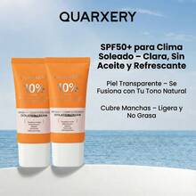 Protector Solar Con Color Spf50, hidratante, de cobertura completa, equilibra instantáneamente el tono de la piel, acabado de maquillaje natural, cobertura media, textura cremosa, apto para todo tipo y tonos de piel - Blanco - Ver 7