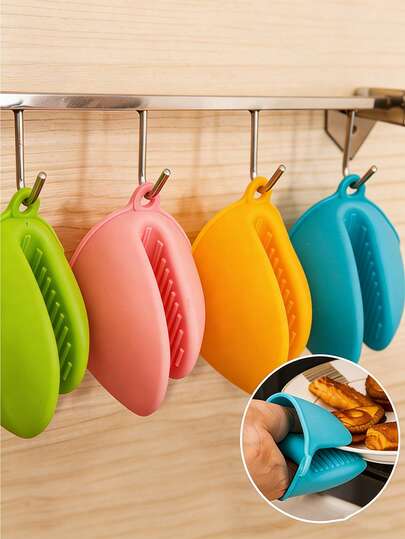 2pcs Nordic Style Pot Holders, Thick Heat Resistant Microwave Oven Gloves, Utensil Clamps, Waterproof Insulated Silicone Sleeve, Non-Slip Clips, Thick Silicone Oven Mitts, Baking Tools For Oven, Kitchen Accessories, Birthday/New Year Gifts