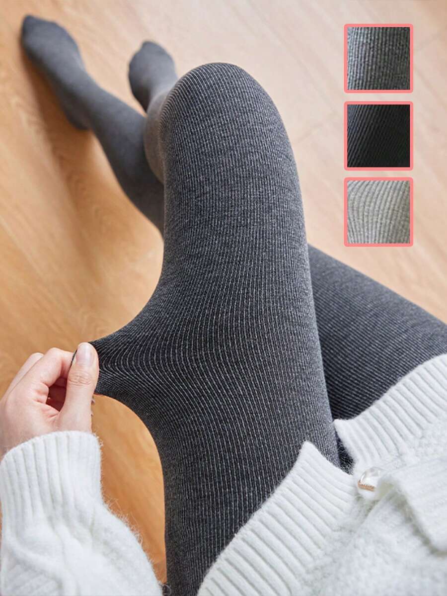 女士过膝保暖袜，灰色，加厚保暖内衬，防寒保暖（适合-5°C至15°C），舒适保暖 - 灰色 - 查看 1