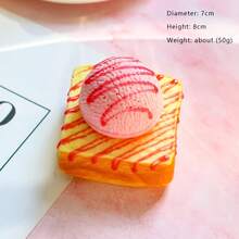 1pc Soft Slow Rebound Realistic Toast Ice Cream Bread Model, Commercial Sample Display, PU Material - Multicolor - View 9