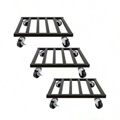 1 Piece Of Heavy-Duty Metal Plant Cart With Lockable Wheels - 10-Inch And 12-Inch Square Shelves, Suitable For Indoor/Outdoor Use, Outdoor Garden Shelf, Car