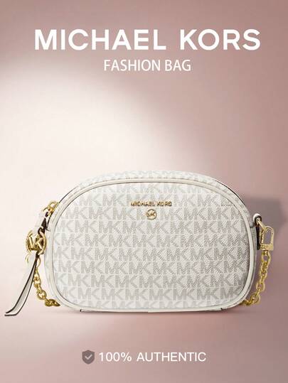 Michael Kors Jet Set Charm Convertible Camera Bag Leather Crossbody Bag For Women Vintage Shoulder Bag With Detachable And Adjustable Strap,Women's Elegant Cross Body Purse For Daily/Shopping/Evening Party/Christmas Gift