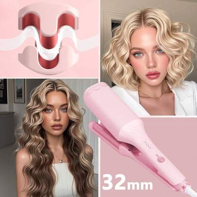 GAWFOLK 1.25 Inch Curling Iron Hair Crimper Waver Automatic Rotating Curling Iron, Beach Waves SPA Curling Tongs, Ionic Deep Waver Hair Curler Tool With Ceramic 3 Barrel, One-Touch Instant Curler Automatic Curling Iron,32mm Automatic Hair Curler With 4 Temperatures,Fast Heating & 2-Way Rotation, Automatic Shut-Off, Anti-Scald & Rotating Curling Wand, Touch Instant Curler For Hair Styling ,Hair Crimper For Women - US Wall Plug Graduation Birthday Holiday Summer Fall Autumn Y2K Fancy Fashion Women Makeup Cosmetic Party Salon Beach Travel Camping Outdoors School Campus Trip Festivals Decor Gift Present Rose Girl Cosplay Best Color Charm Vibe Pink Curler Hair Care Hair Waffler Perfume, Christmas, Easter And Other Holiday Gifts, Automatic Curling Wand, Home Vacation Curling Tongs