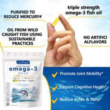 2PCS Gwynne Super Omega 3 Premium Limón Aceite De Pescado 4200mg,epa,dha Y Omega 3 Supplement,salud Del Corazón,salud Cerebral, Reducción Del Estrés,apoyo A La Salud Del Colesterol,120 Cápsulas - 2 piezas - Ver 6