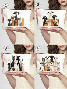 这款时尚女士洗漱包印有卡通小狗图案，可作为便携式化妆品收纳包、时尚旅行配件和拉链化妆包使用，适合旅行和日常使用。它是一款多功能收纳包，可存放文具、学生铅笔盒、零食、药品和各种小物件，是送给朋友、姐妹、返校同学和朋友的完美礼物，也是情人节的理想之选。 - 彩色 - 查看 1