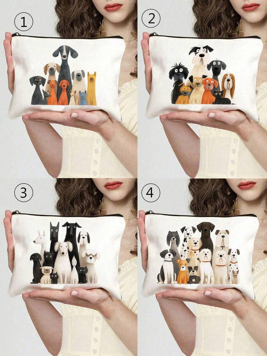 这款时尚女士洗漱包印有卡通小狗图案，可作为便携式化妆品收纳包、时尚旅行配件和拉链化妆包使用，适合旅行和日常使用。它是一款多功能收纳包，可存放文具、学生铅笔盒、零食、药品和各种小物件，是送给朋友、姐妹、返校同学和朋友的完美礼物，也是情人节的理想之选。 - 彩色 - 查看 1