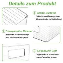 Kühlschrank-Organizer-Set, 8-teilig (4 Größen), Küchenaufbewahrungsbox für Vorratskammer, Gefrierschrank, Schrank, Schublade und Büro - Weiss - Übersicht 6