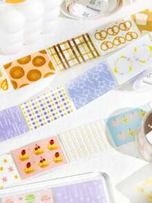 1 Roll Die-Cut Washi Tape For Scrapbooking DIY Decoration, Soft Candy Sweet Poetry . Cloud Series, Suitable For Gifts, Office, Home, Marking, Labeling, Classroom, Entertainment Toys, Student Planner Creative Retro Decoration Stickers - Multicolor - View 8