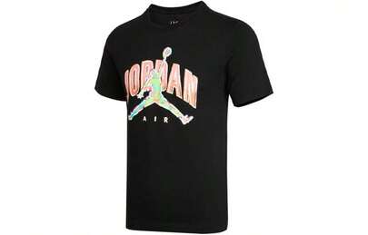 Nike Jordan JDN Air Jumpman 标志印花篮球运动短袖T恤，黑色