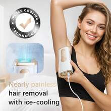 This Hair Removal Device Features An Ice-Point Cooling System For Painless Hair Removal, Suitable For Both Men And Women. With 999,900 Flashes, It Allows For Permanent Hair Removal At Home. Suitable For The Face, Legs, Arms, And Bikini Line. - Rượu sâm banh - Xem 2