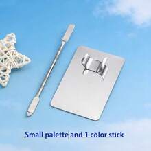 Makeup Mixing Palette Set, Upgraded Stainless Steel Metal Mixing Tray With Spatula Artist Tool, For Blending Foundation, Nail Art