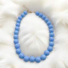 1pc Shiny Beaded Necklace, Suitable For Daily Wear - Royal Blue - View 10