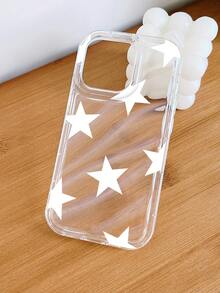 可爱星形图案透明手机壳，柔软TPU材质，创意波浪纹设计，防震保护套，兼容 17 Pro Max/16/16 Pro Max/16 Pro/16 Plus - 無色 - 查看 4
