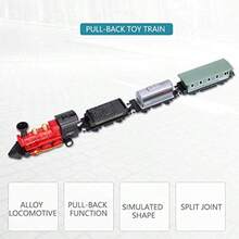 Zerodis Mini Tren de JugueteLocomotoras de Vapor Retro Fundidas a Presion de Aleacion con Tres Coches Modelo de Tren Clasico Vehiculos Motorizados por Friccion Regalo para Niños y Niñas RojoToque real, tren genial - Multicolor - Ver 3