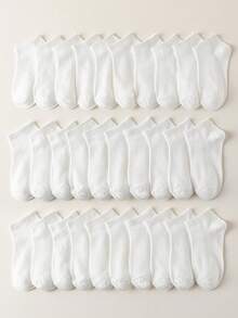 5/10/20 Đôi tất trắng cổ ngắn cho trẻ em, tất thể thao, tất trẻ em, thoáng khí, thoải mái, mềm mại, thích hợp cho mặc hàng ngày/chạy bộ/mặc thường ngày, phù hợp cho bé trai và bé gái từ 1-16 tuổi. - Nhiều màu - Xem 1