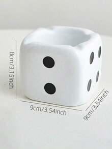 Ceramic Dice Ashtray, Suitable For Home And Outdoor Use, Novel And Unique, Can Be Used As A Cigarette Ashtray, Portable Ashtray, Applicable For Car And Dining Table - Multicolor - View 7