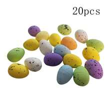 LIMOGLHP 20/50pcs Foam Easter Eggs, Easter Decorations, Painted Realistic Bird Eggs, Eggs, DIY Crafts, Home Decor, Easter Party, Random Mixed Colors