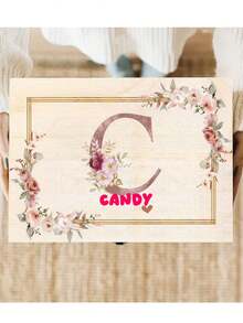 Personalized Natural Beechwood Storage Box, Engraved Name, Letter And Floral Pattern, Wedding Memento, Anniversary Gift, Housewarming Gift, Birthday Gift - Multicolor - View 5