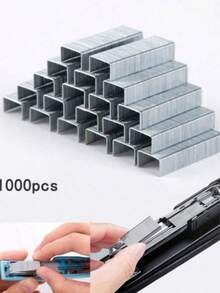 标准24/6办公订书钉套装 - 每盒1000枚，性价比高，适用于学生课堂作业、工作场所办公用品、家庭文件整理（笔记本、办公报告、家庭清单、手册）、课堂作业装订、办公文件分类、日常手册制作、学习笔记整理和家庭文件装订。