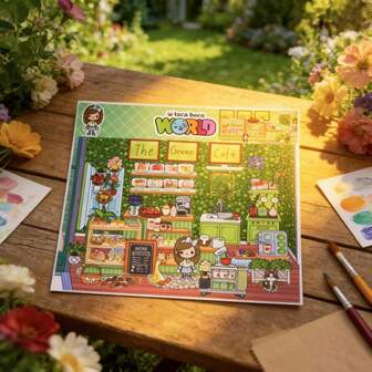 Toca Boca Cafe Themed Children's Toy DIY Stickers, Decorative Stickers For Kids Scrapbooking, Craft Supplies