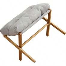 Office Furniture SetDpofirs Taburete para Pies Suave Taburete con Reposapiés Patas en X Multifuncionales Respetuosas con la Piel para Oficina y Dormitorio Grey - Gris - Ver 1