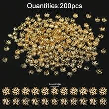 200pcs 8mm Beads, 5-Petal Flower Bead Caps, Jewelry Making DIY Bracelet Supplies - DIY - View 8