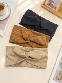 1/3 pièces Bandeau tricoté multicolore, décontracté et confortable pour femmes, convient pour une utilisation quotidienne. Accessoire de cheveux d'automne. Bandana sport, serre-tête de yoga, tour de cou d'hiver élégant pour femmes pour les vacances - Multicolore - Voir 13