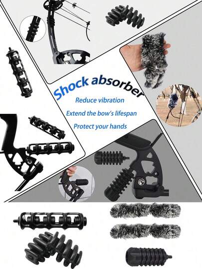 1 Set Outdoor Hunting Archery Accessories Shock Absorber Combo, Bow Shock Absorber Enhances Archery Stability, Durable And Shock-Absorbing, Convenient To Carry, Various Styles For Combination, Essential Accessory For Outdoor Archery Training