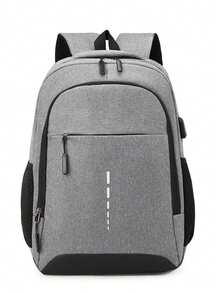 Conjunto de 2 piezas de bolso de hombro y bolso de pecho de estilo de negocios sencillo, con impresión fluorescente por la noche, mochila de campus de gran capacidad y bolso de pecho, ideal para viajes, vacaciones y escuela, de estilo minimalista y casual con estampado de expresión de dibujos animados para estudiantes y niños - Multicolor - Ver 8