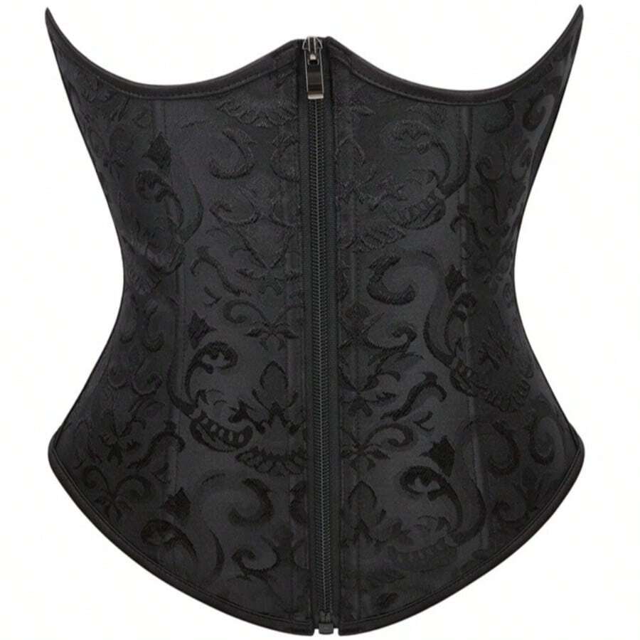 1件提花织纹束腰塑身衣，可调节抽绳腰带