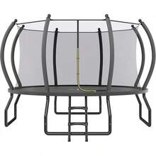8FT 10FT 12FT 14FT 15FT 16FT Outdoor Trampoline With Enclosure Net And Ladder, Recreational Trampolines With Quick Connect Frame, ASTM Approval - Black - View 8