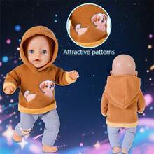 Cute Animal Pattern Doll Sweatshirt Set, Fits 14-18 Inch Plush Toys (Doll Not Included), Soft Fabric, Suitable For Parent-Child Play, Best Holiday Surprise Gift For Kids - Multicolor - View 9