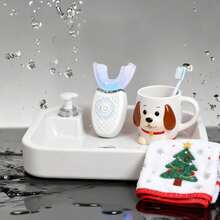 Ultrasonic Electric Toothbrush Adults, Automatic Toothbrush U Shaped Whole Mouth 360° Cleaning Teeth Whitening Hands Free Rechargeable IPX7 Waterproof - 白色 - 查看 11