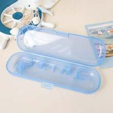 1 pieza Caja de almacenamiento de cepillo de dientes eléctrico de unicolor, Estuche de viaje para cepillo de dientes semi-transparente, Caja de almacenamiento portátil para cepillo de dientes eléctrico, Estuche de viaje de plástico portátil de repuesto para cepillo de dientes eléctrico, Adecuado para viajes, Soporte de cepillo de dientes de plástico transpirable, Adecuado para el hogar, viajes, negocios, camping, caja de almacenamiento, decoración del baño del hogar, verano - Multicolor - Ver 5