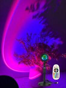 1个RGB日落灯,配有大遥控器,16色日落灯,爆款直播氛围灯,LED投影氛围灯,360°旋转,彩虹灯,日落投影灯,RGB日落灯,浪漫视觉氛围灯,USB投影仪,适用于摄影照明、装饰、自拍、直播、客厅卧室装饰、房间装饰、墙面装饰 - 投影-Ultra - 查看 8