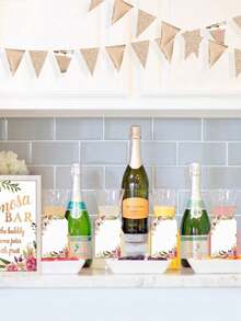 Shiny Champagne Gold Party Decoration Pennant Flags, Double-Sided Decorative Bunting, Suitable For Birthday Party, Carnival, Room Decor, Bachelor Party, Engagement, New Year Celebration Party, Holiday Decorations, Party Supplies - Champagne - View 5