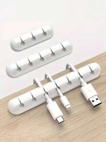 Bộ 1/3 kẹp cáp mới, 3/5/7 khe, có tùy chọn màu đen và trắng, phù hợp cho tai nghe, bộ sạc, cáp chuột, bộ sắp xếp cáp đa chức năng tối giản, thích hợp cho bàn làm việc, xe hơi, nhà và văn phòng (7/5/3 khe) - trắng - Xem 11