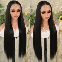 360 Full Lace Front Wig For Women Ginger Orange Long Straight Hair Wigs Pre Plucked Hairline Heat Resistant Fiber Soft Dark Orange Wig Glueless Free Part HD Lace Natural Look Full Lace Synthetic Hair Replacement Wigs For Party & Daily Wear 30 Inch - 黑色 - 查看 4