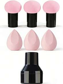 1/2/3pcs Multi Color Mushroom Head (Yellow,Blue,Purple,Green,Pink,Orange,Black) ,Air Cushion Powder Puff For Facial Concealer Makeup Cream And Foundation Cream Mixed Beauty Sponge,Makeup Sponge Head Puff Green Festival Leprechaun