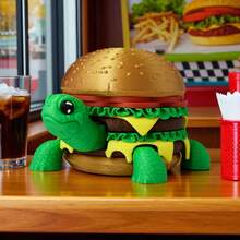 1个3D打印玩具，创意汉堡乌龟，可拆卸身体，关节可活动，桌面摆件，攀爬宠物玩具，万圣节，圣诞节，生日礼物。 - 彩色 - 查看 1