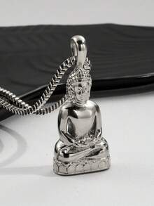 1pc 316L Stainless Steel Gold-Plated Buddha Head Pendant Necklace, Fashionable Jewelry Gift For Men - Buddha Head Pendant Necklace - View 12