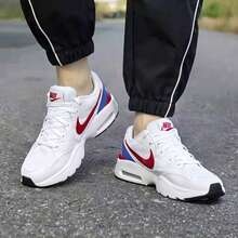 Nike 男士新款复古休闲鞋，厚底厚底运动鞋，运动跑步鞋 - 白色/紅色 - 查看 3