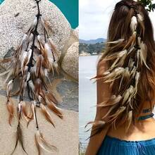 1pc Exaggerated Feather Headband, Bohemian Style Women's Halloween Hair Accessory - Multicolor - View 7