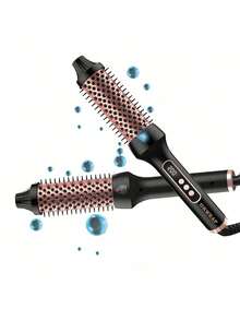 UKLISS Ceramic Heated Round Hair Brush 1.5" - Volume, Ergonomic Handle & Protective Glove Included, Sleek Design, Durable Construction