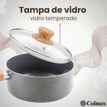 5-Piece Nonstick Cookware Set Kit With Nonstick Coating, Ergonomic Bakelite Handles, Tempered Glass Lids, Compatible With Induction, Gas And Electric Stoves, Modern Design, Complete And Sophisticated Kitchen - 灰色 - 查看 4