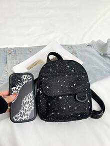 1pc This Stylish Mini Backpack With A Zipper Closure And Sparkling Stars Is A Unique And Versatile Design, Perfect For Everyday Use. Available In Multiple Colors, This High-Quality Bag Is An Essential Fashion Item And Also Makes A Perfect Gift For A Friend. - Star Backpack - View 8