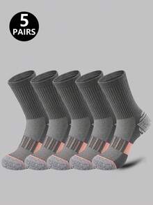 2/5/10/20 Pairs Unisex Casual Sports Mid-Calf Socks, Colorblock Honeycomb Anti-Slip Shock Absorbing Design, Suitable For Fitness, Running, Cycling, Climbing, Tennis - Multicolor - View 22