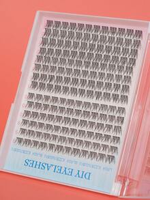 168pcs D-Curl Individual Eyelash Extensions Kit, 9-12mm Mixed Lash Clusters, Includes Lash Glue, Sealant And Application Tools For DIY Lash Extension At Home - 黑色 - 查看 6