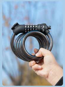 WEST BIKING 1.2M Bike Five Digit Combination Lock Anti Theft Steel Cable Lock Portable Mountain Road Bike Lock